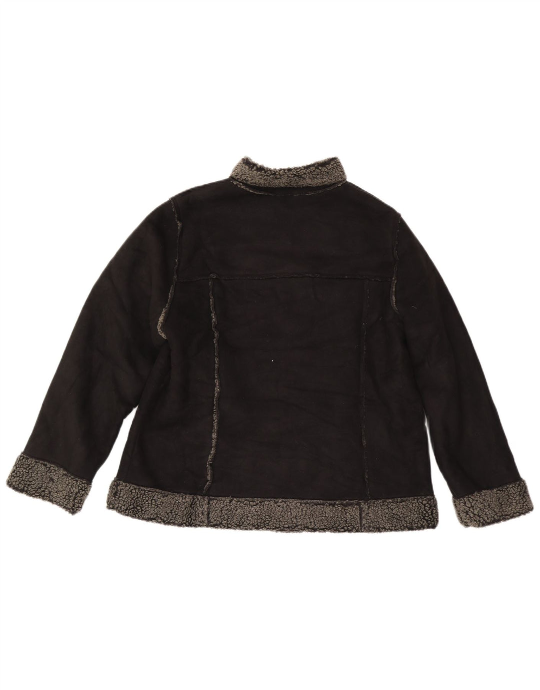 Marks & Spencer Womens Sherpa Jacket UK 18 XL Black Polyester