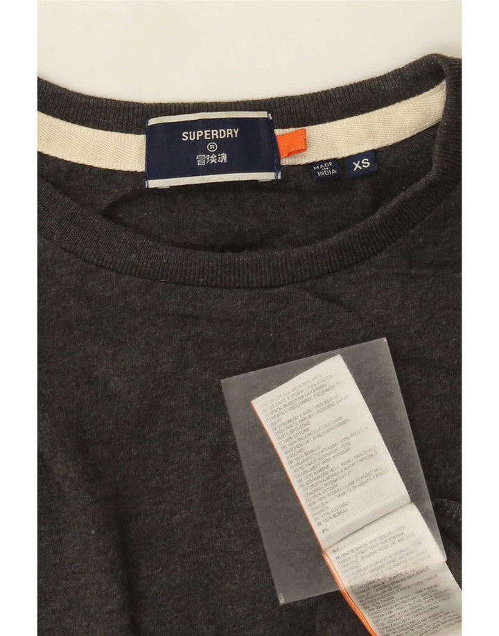 Superdry Mens Top Long Sleeve XS Grey Cotton