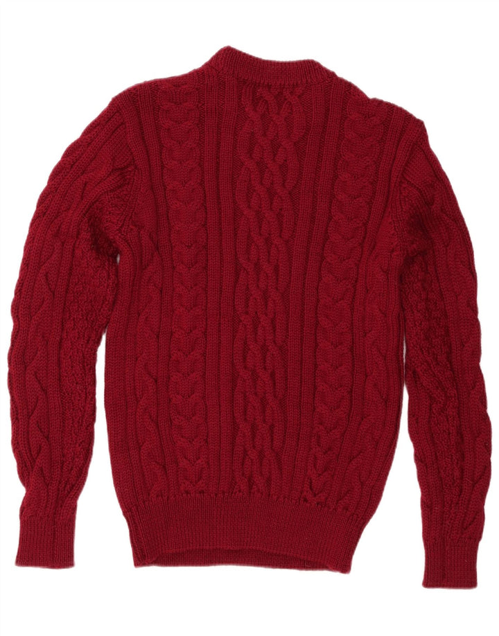 WoolOvers Mens Crew Neck Jumper Sweater Medium Maroon Wool