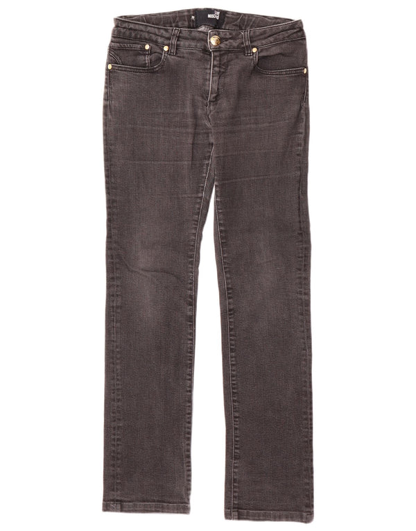 MOSCHINO Womens Straight Jeans W30 L31 Black Cotton