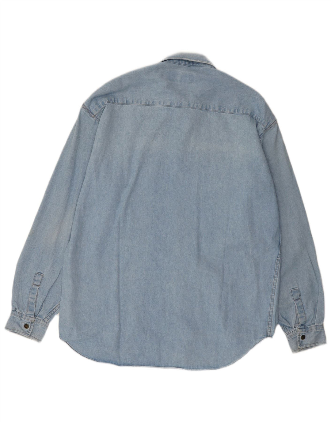 Vintage Mens Denim Shirt Medium Blue Cotton