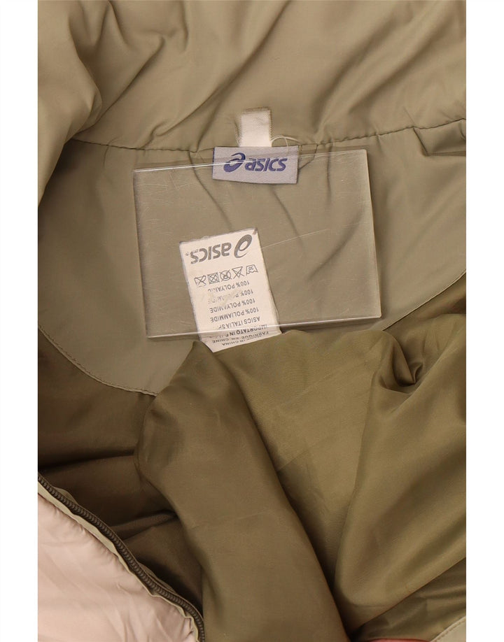 ASICS Womens Padded Gilet UK 14 Medium Khaki Colourblock Polyester