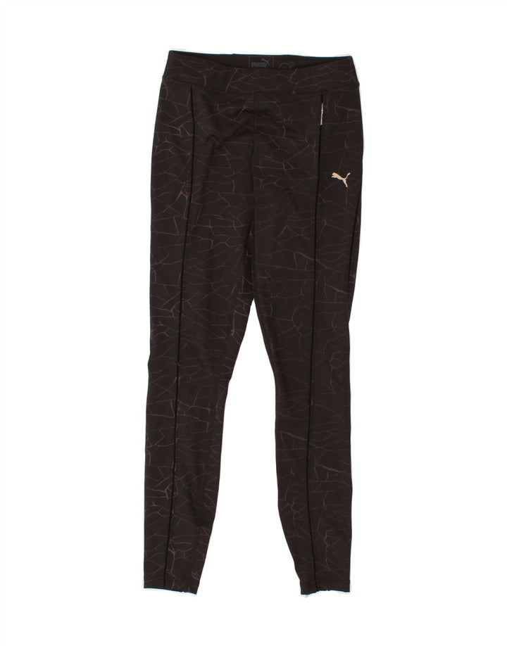 PUMA Womens Graphic Leggings UK 8 Small Black Polyester Vintage Puma and Second-Hand Puma from Messina Hembry 
