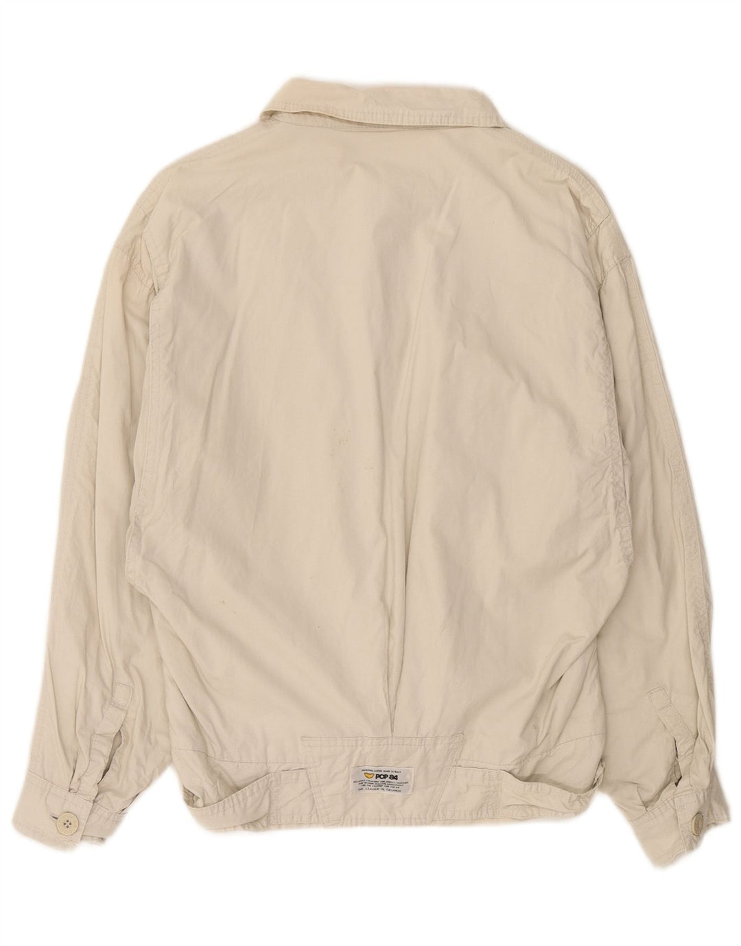 POP 84 Mens Bomber Jacket UK 38 Medium Off White Cotton