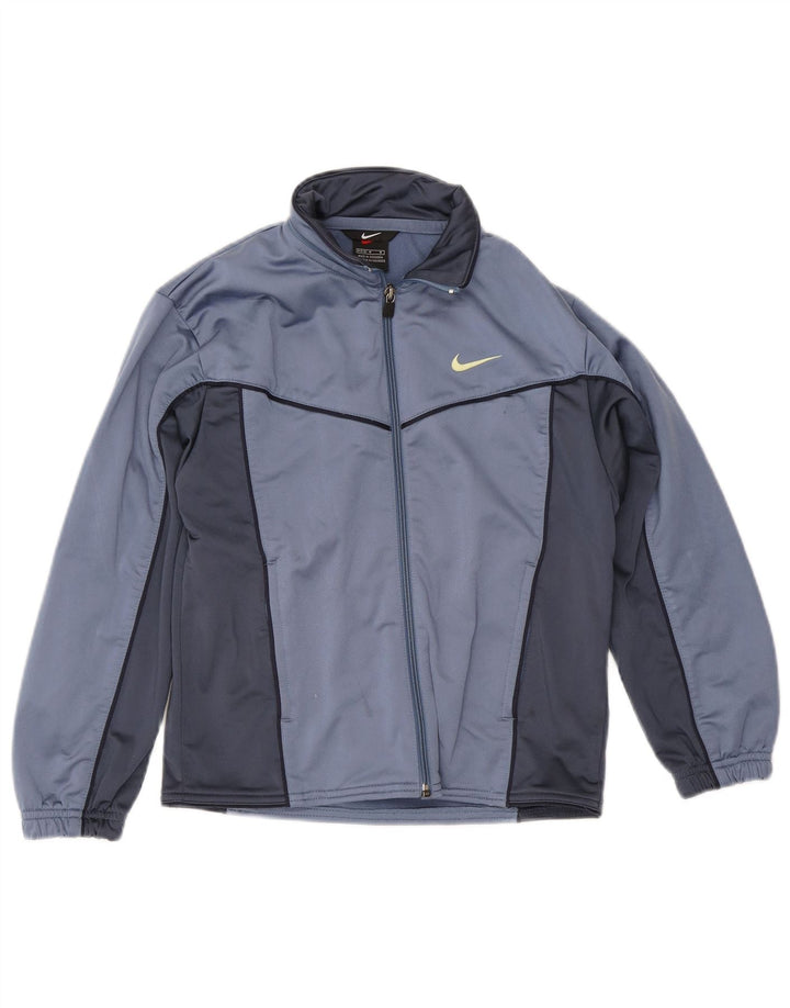 Nike Boys Graphic Tracksuit Top Jacket 10-11 Years Medium Blue Colourblock