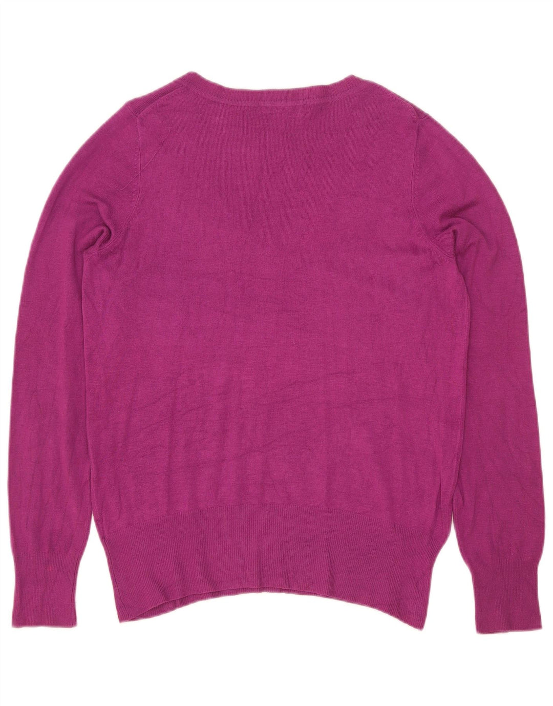 Marks & Spencer Womens V-Neck Jumper Sweater UK 14 Medium Maroon Viscose