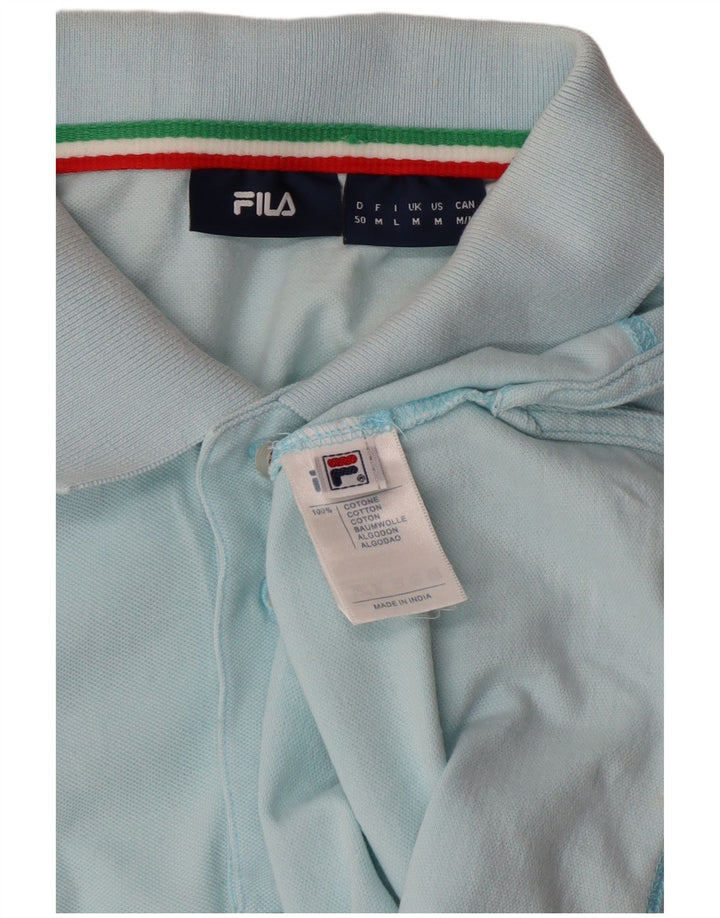 Fila Mens Polo Shirt Medium Blue Cotton