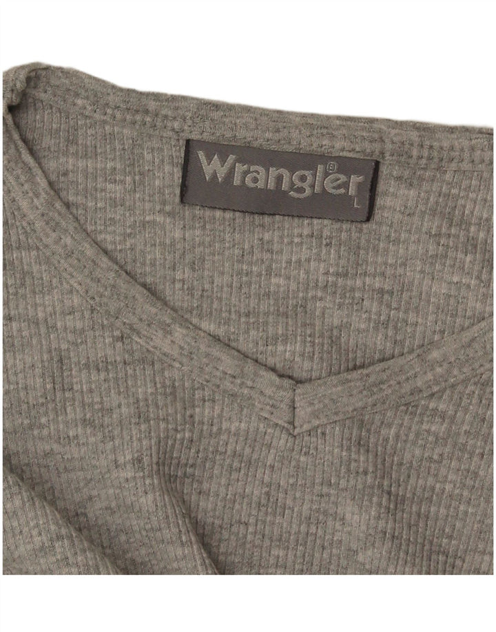 Wrangler Womens Top Long Sleeve UK 14 Large Grey