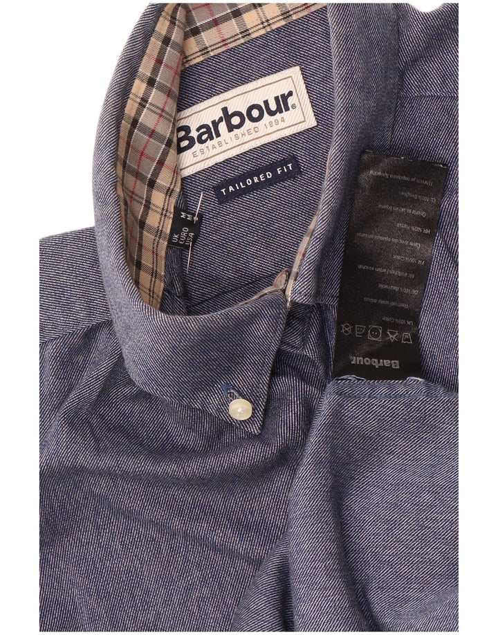 Barbour Mens Tailored Fit Shirt Medium Blue Cotton