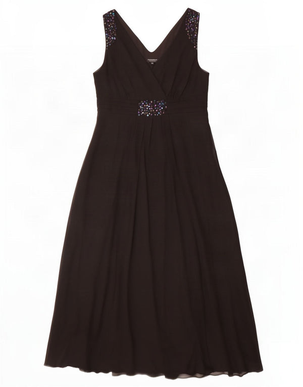 Debenhams Womens Sleeveless Maxi Dress UK 16 Large Black Polyester