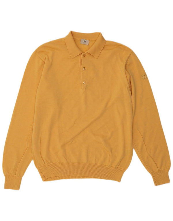 Marz Mens Polo Neck Jumper Sweater UK 42 Large Yellow Wool