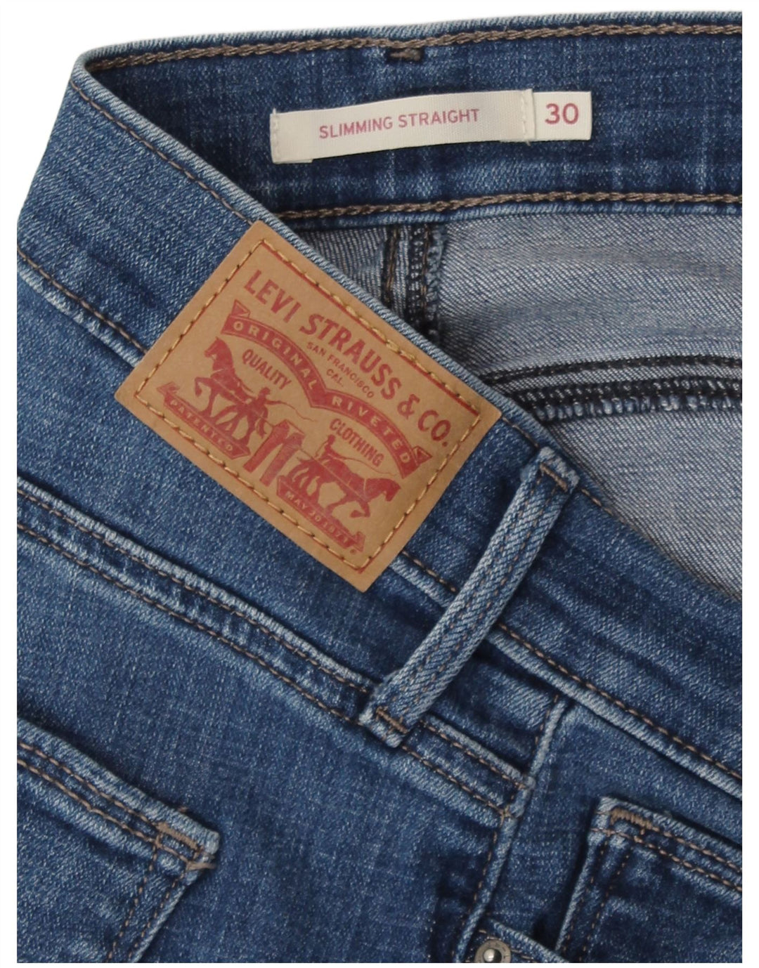 Levi's Womens Slimming Straight Jeans W30 L32 Blue