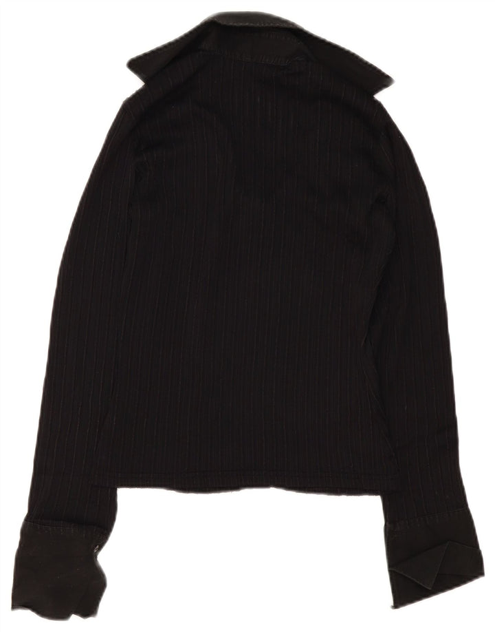 Naracamicie Womens Shirt Blouse UK 10 Small Black Polyamide