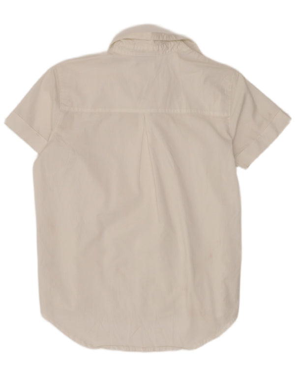 Dickies Womens Short Sleeve Loose Fit Shirt UK 10 Small White Cotton