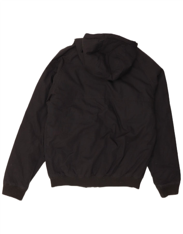Volcom Mens Hooded Bomber Jacket UK 40 Large Black Polyester