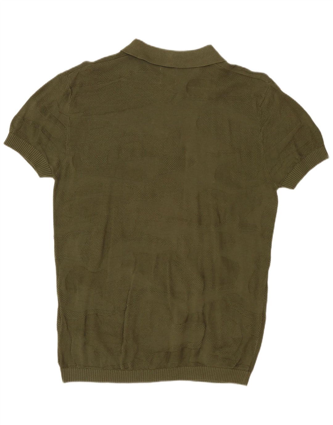 Zara Mens Polo Shirt Medium Khaki Camouflage