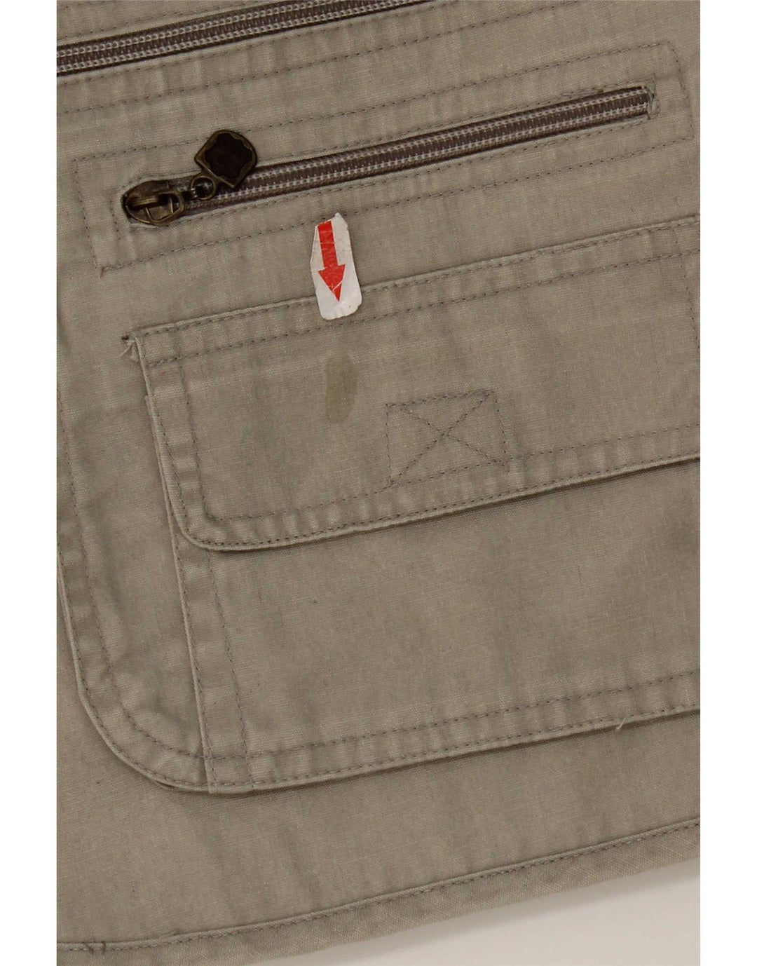 Vintage Mens Utility Gilet UK 38 Medium Grey Cotton