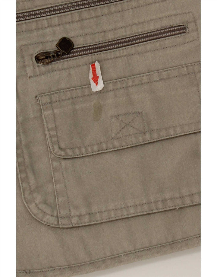 Vintage Mens Utility Gilet UK 38 Medium Grey Cotton