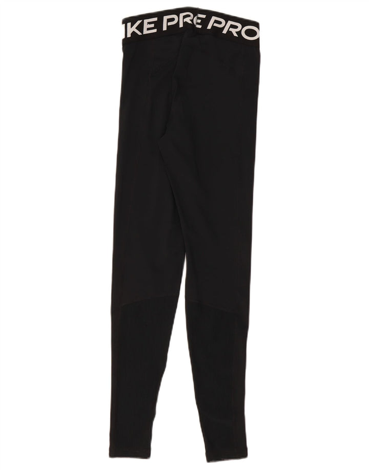 NIKE Womens Dri Fit Graphic Leggings UK 4 XS  Black Polyester