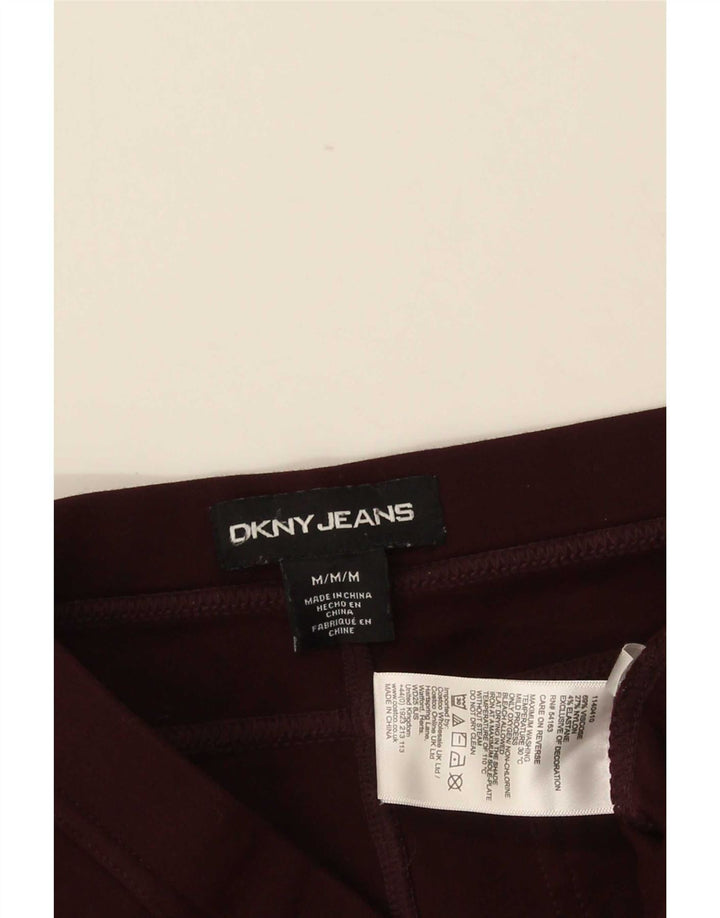 Dkny Womens Leggings UK 14 Medium Burgundy Viscose