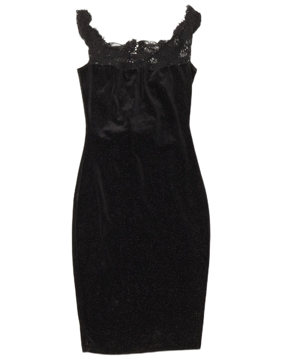 VINTAGE Womens Sleeveless Bodycon Dress UK 4 XS Black Flecked Vintage Vintage and Second-Hand Vintage from Messina Hembry 