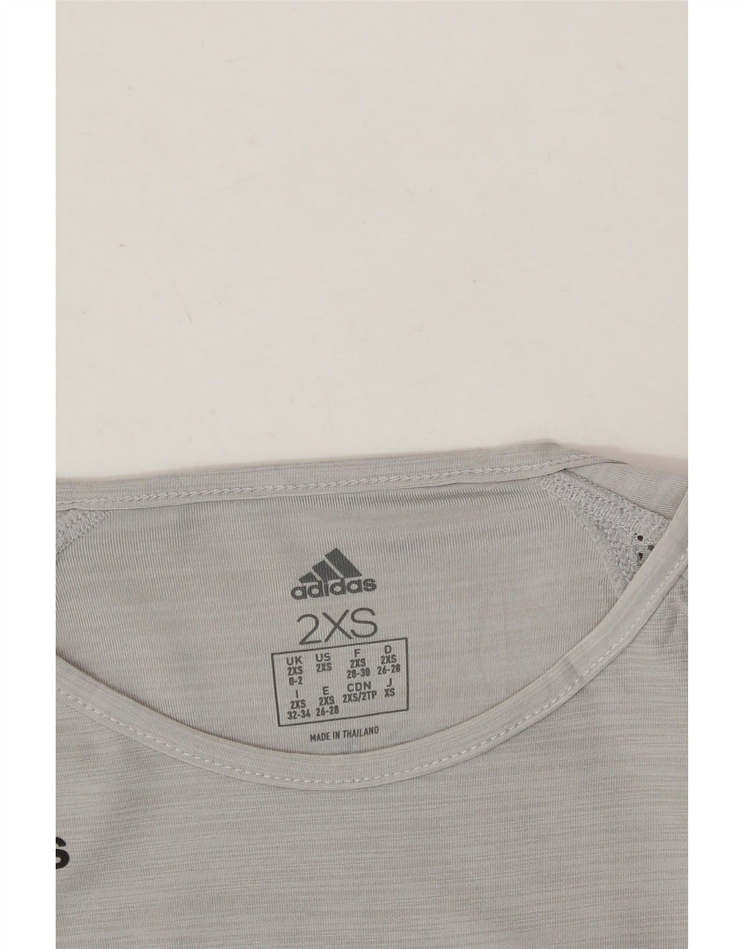 ADIDAS Womens Graphic Top Long Sleeve UK 0/2 2XS Grey Polyester Vintage Adidas and Second-Hand Adidas from Messina Hembry 