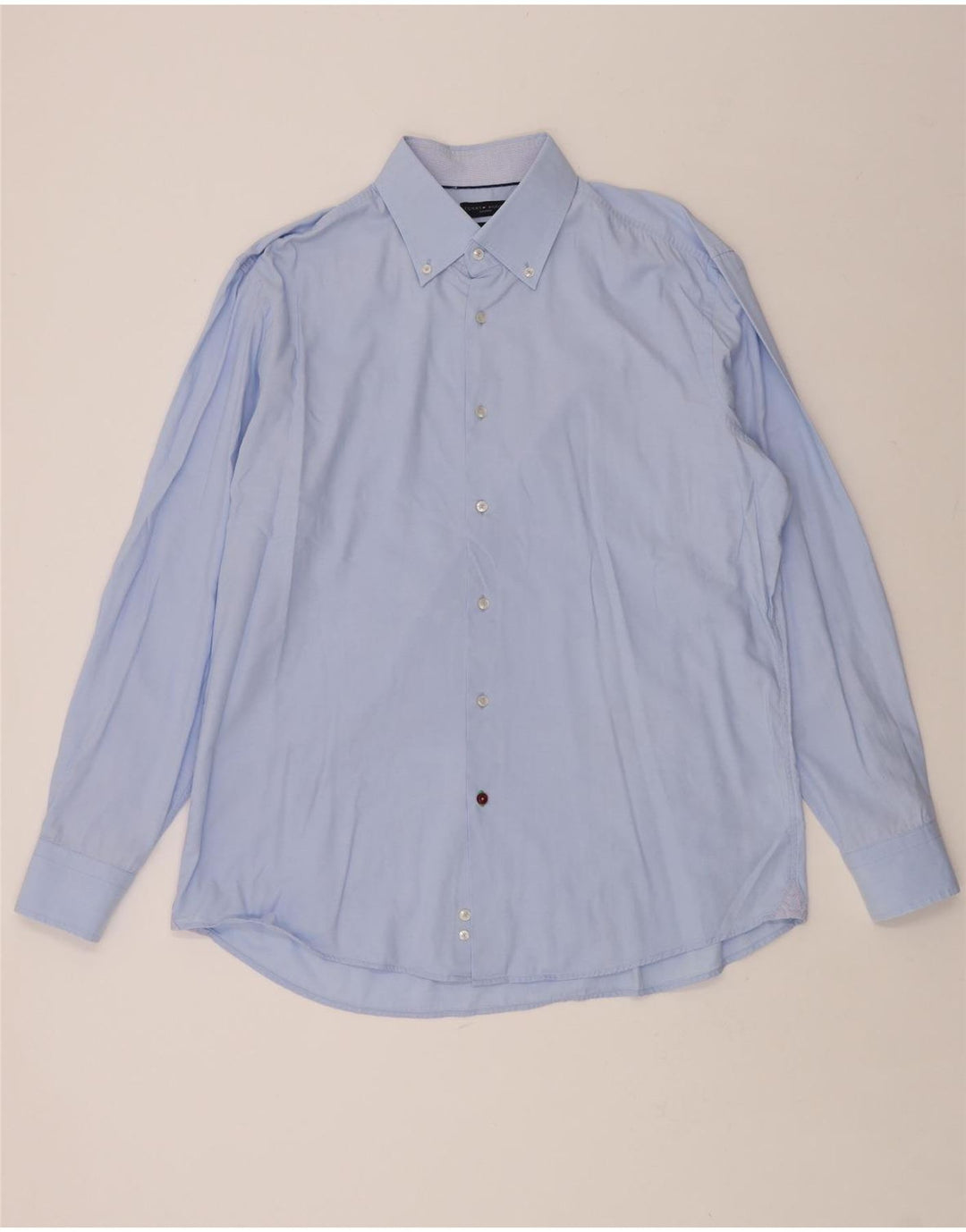 TOMMY HILFIGER Mens Fitted Shirt Size 44 XL Blue