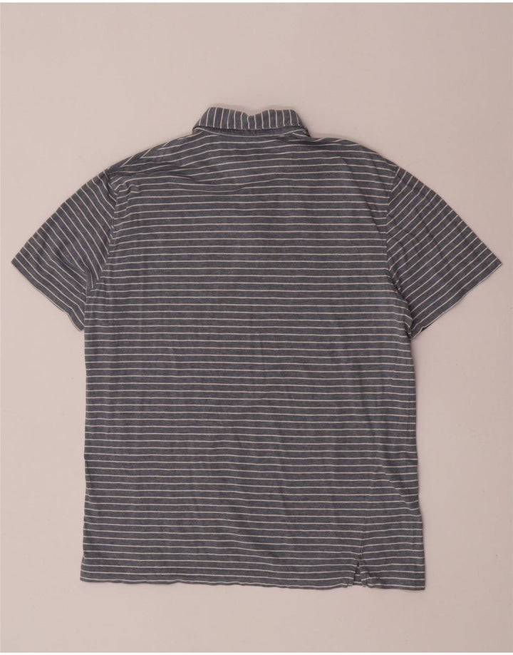 Hackett Mens Slim Fit Polo Shirt Large Grey Striped