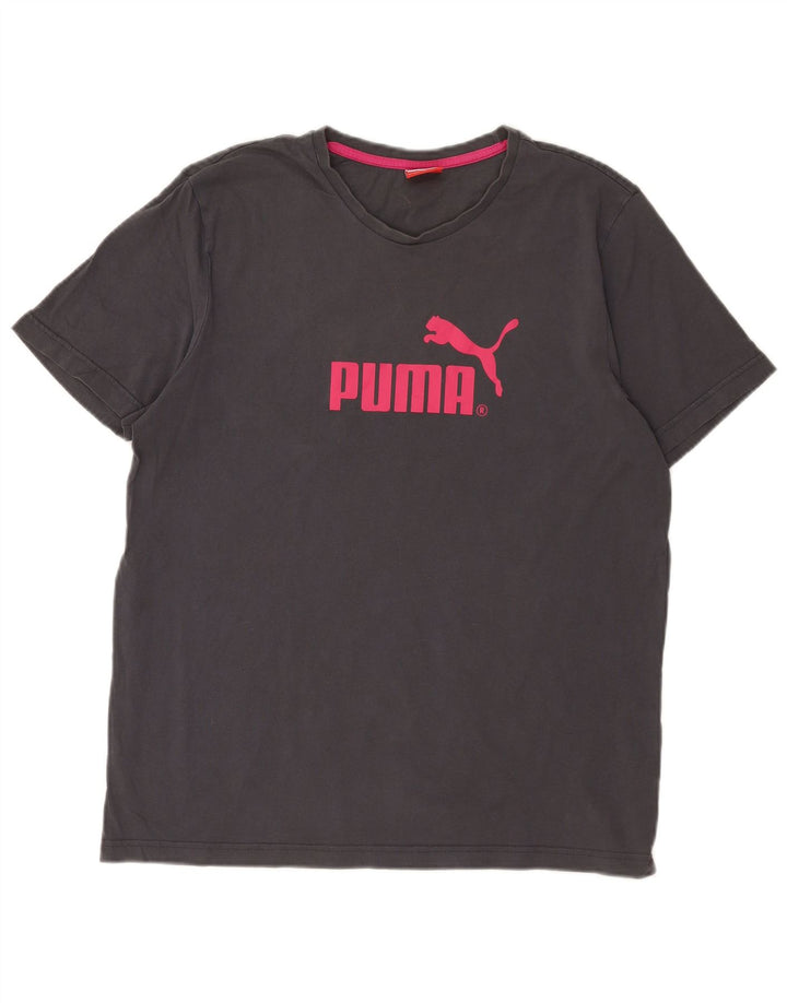Puma Mens Graphic T-Shirt Top Large Grey Cotton