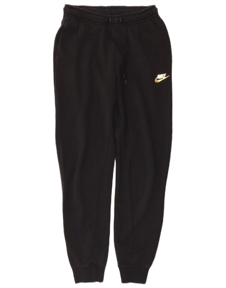 NIKE Womens Tracksuit Trousers Joggers UK 6 XS  Black Cotton