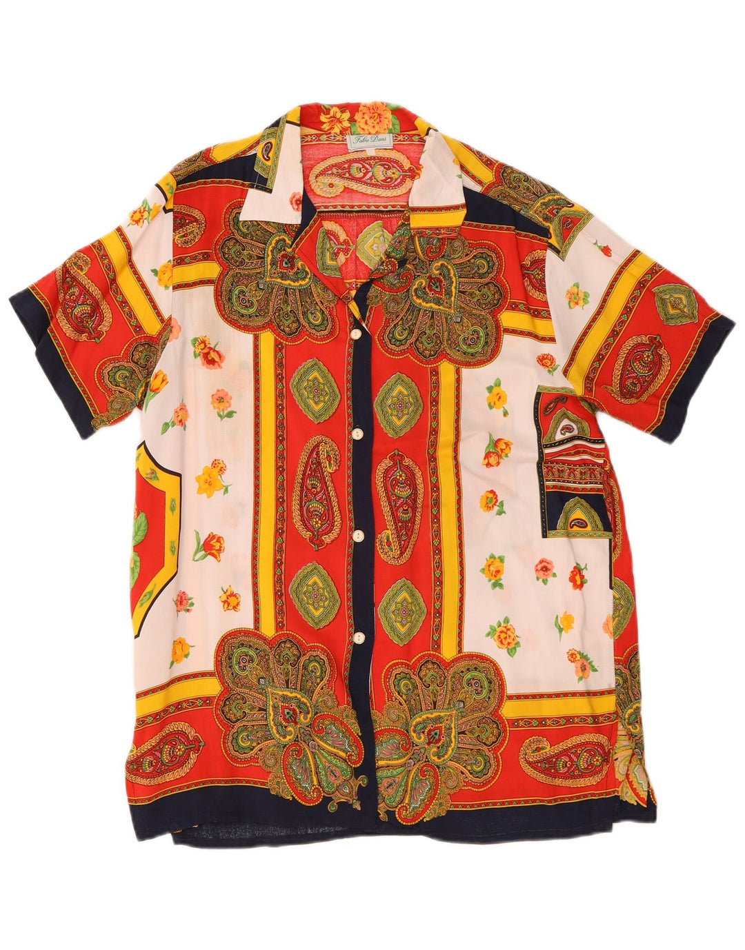 Fabio D Womens Abstract Pattern Shirt Blouse UK 16 Large Multicoloured