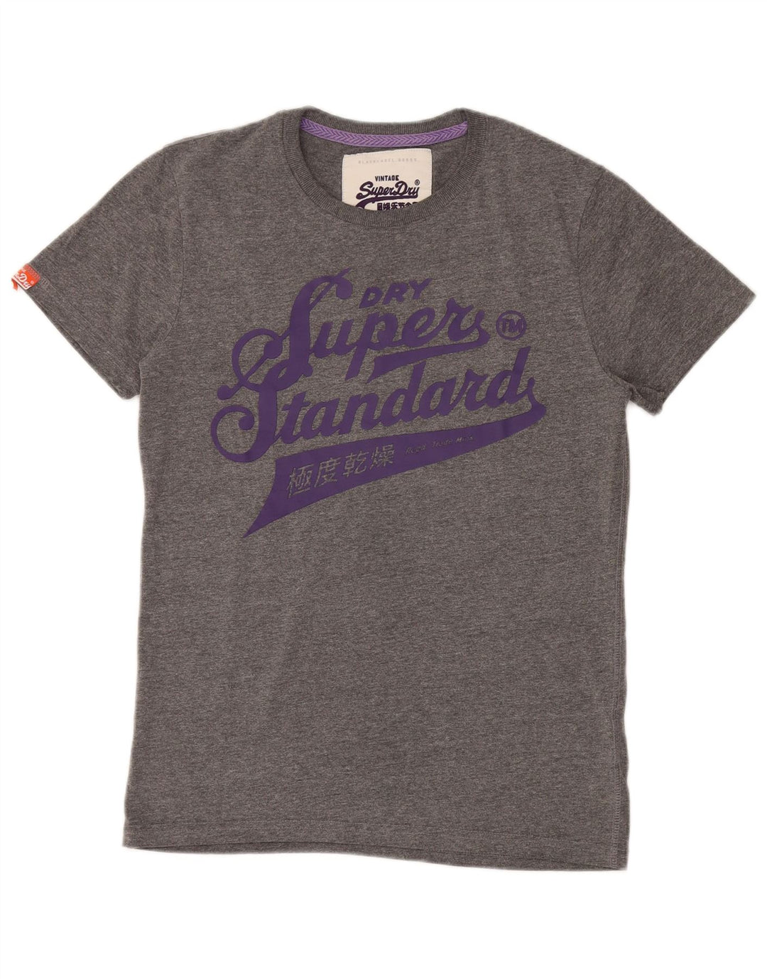 Superdry Mens Graphic T-Shirt Top Medium Grey Cotton