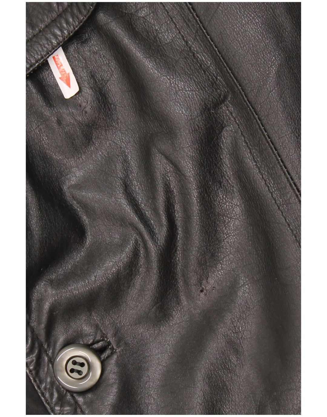 Vintage Mens Leather Coat UK 40 Large Black Leather