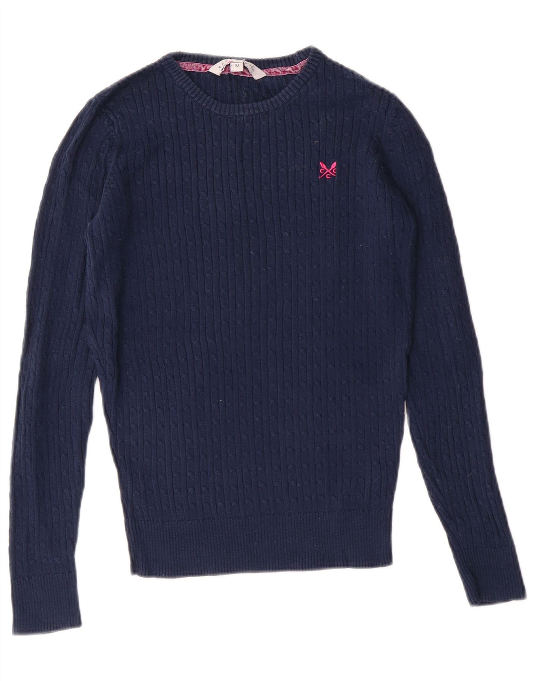 Crew Clothing Womens Boat Neck Jumper Sweater UK 10 Small Navy Blue Classic