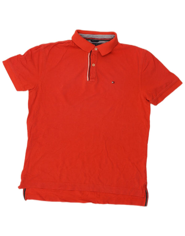 Tommy Hilfiger Mens Classic Fit Polo Shirt Medium Red Cotton