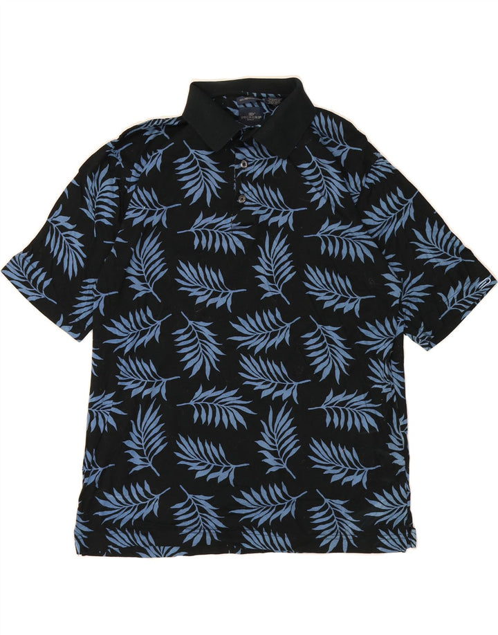 DOCKERS Mens Abstract Pattern Polo Shirt Medium Black Cotton Vintage Dockers and Second-Hand Dockers from Messina Hembry 