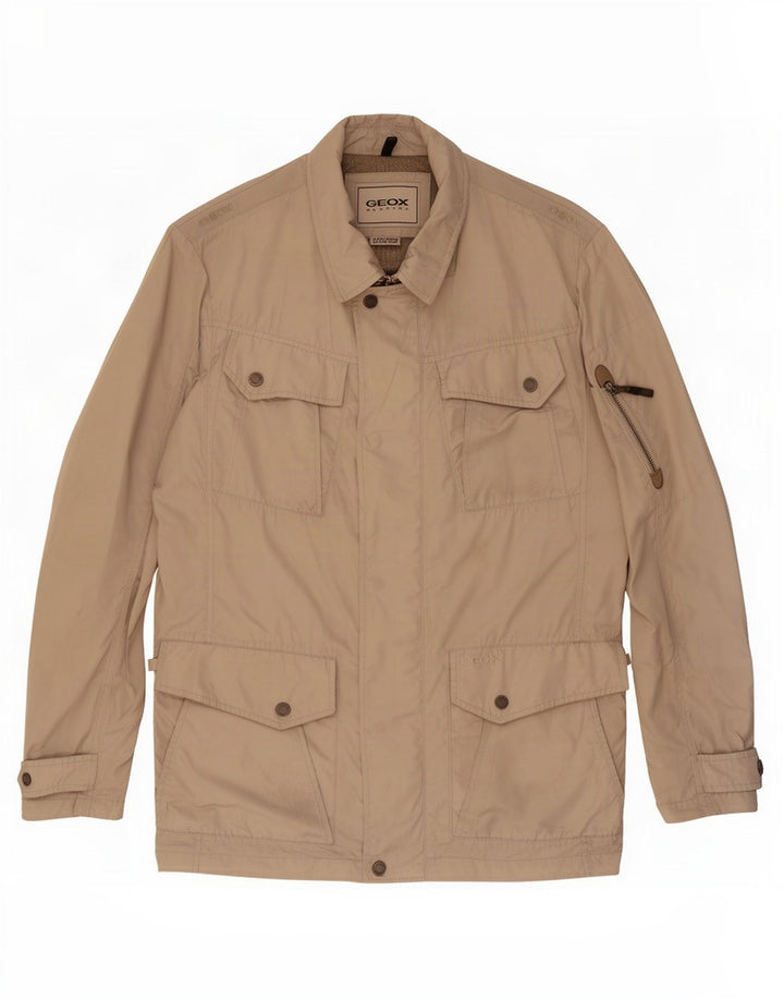 Geox Mens Respira Utility Jacket UK 40 Large Beige Polyester