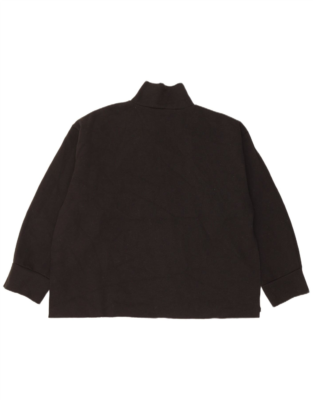 Zara Womens Oversized Zip Neck Jumper Sweater UK 14 Medium Black Polyester