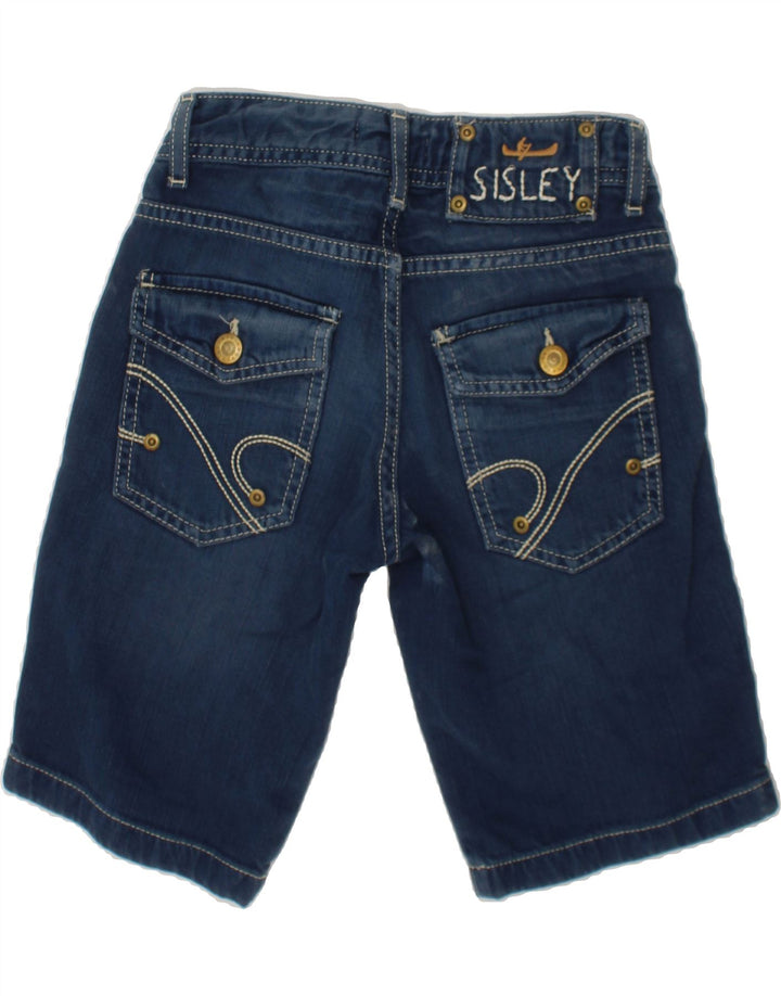 SISLEY Boys Denim Shorts 7-8 Years Medium W23 Blue Cotton Vintage Sisley and Second-Hand Sisley from Messina Hembry 
