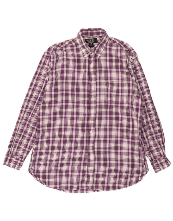 BROOKS BROTHERS Mens Flannel Shirt Large Purple Check Cotton