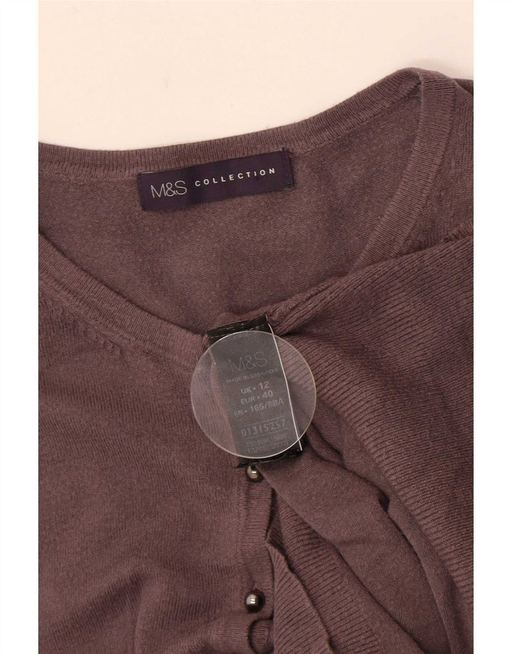 Marks & Spencer Womens Cardigan Sweater UK 12 Medium Grey Viscose