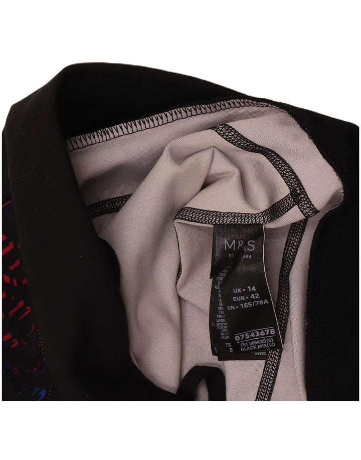 Marks & Spencer Womens Leggings UK 14 Large Black Geometric Polyester