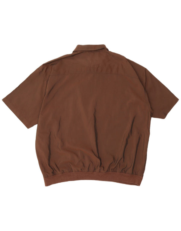 WESTBURY Mens Short Sleeve Pullover Shirt 3XL Brown Cotton