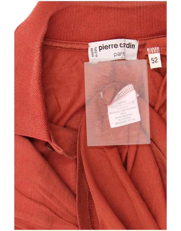 Pierre Cardin Mens Polo Shirt IT 52 Large Orange Cotton