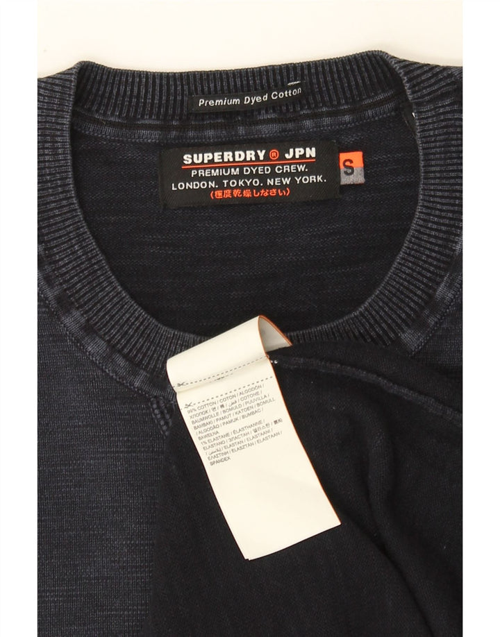 SUPERDRY Mens Sweatshirt Jumper Small Navy Blue Cotton Vintage Superdry and Second-Hand Superdry from Messina Hembry 