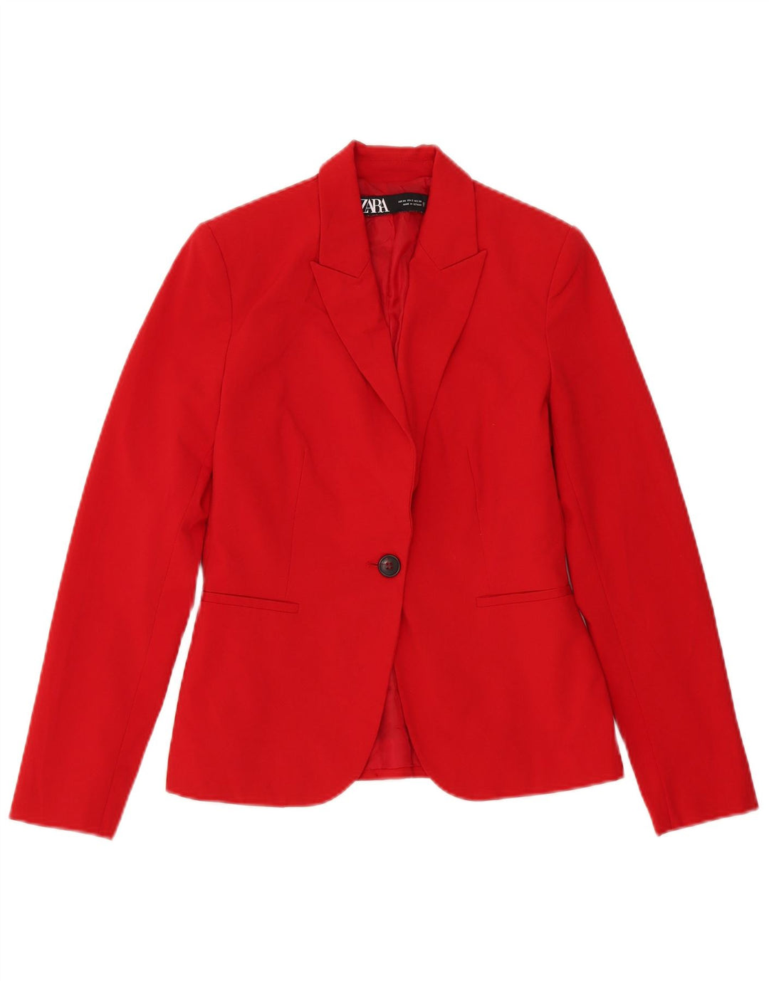 Zara Womens 1 Button Oversized Blazer Jacket EU 34 2XS Red Polyester