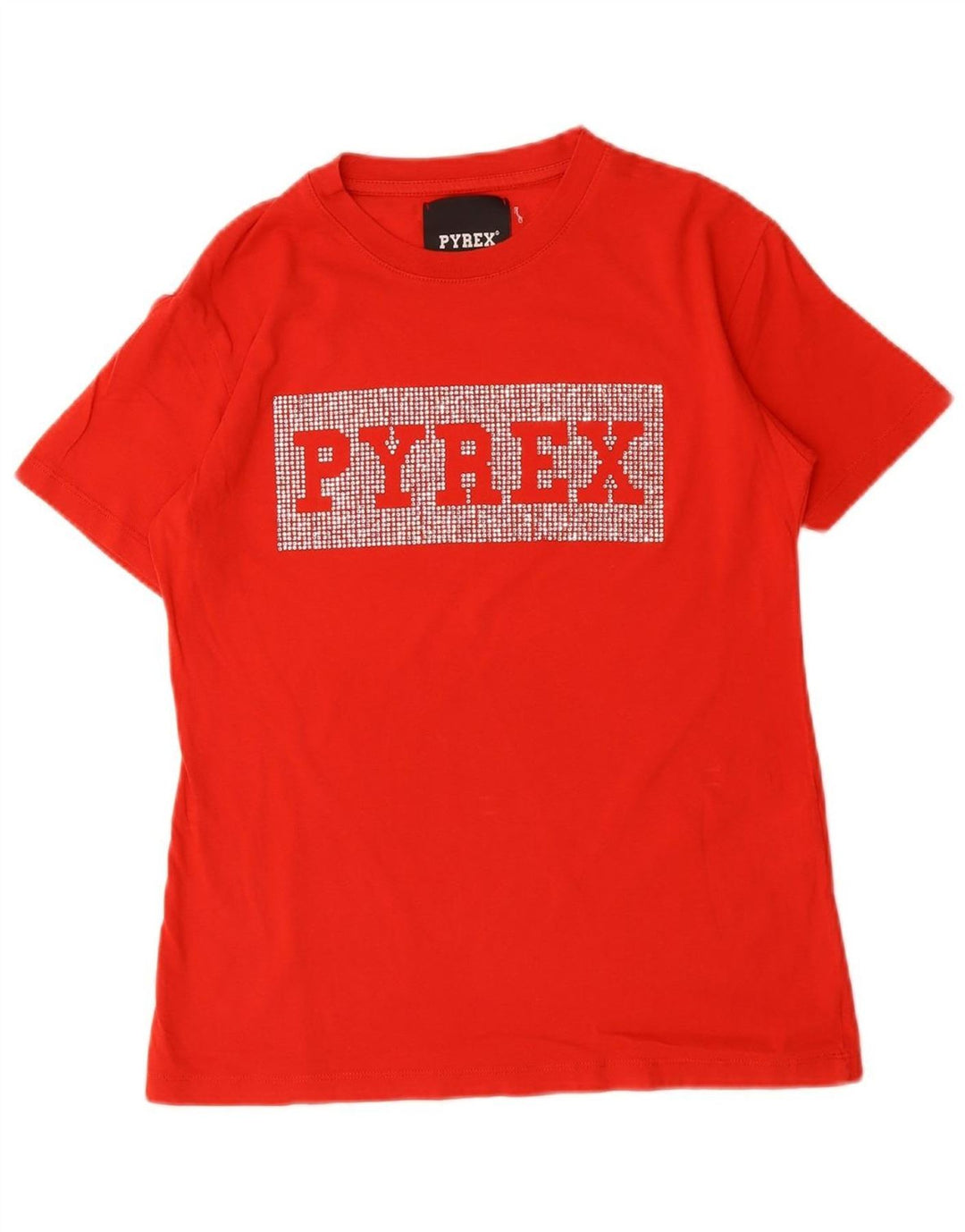 PYREX Womens Graphic T-Shirt Top UK 10 Small Red Cotton