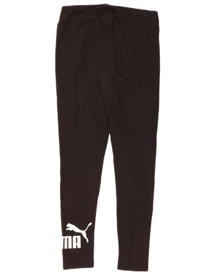 PUMA Womens Graphic Leggings UK 14 Medium Black Cotton