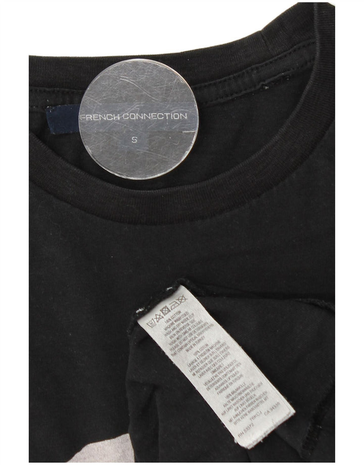 French Connection Mens Graphic T-Shirt Top Small Black Cotton
