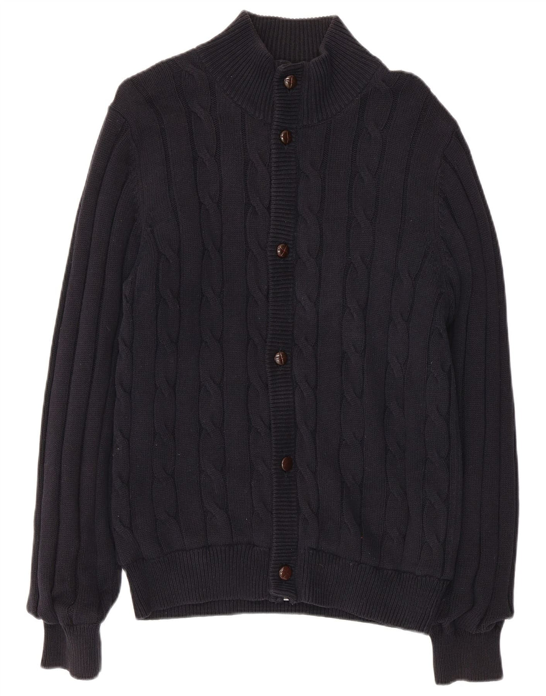 Marks & Spencer Mens Blue Harbour Cardigan Sweater Small Navy Blue Cotton